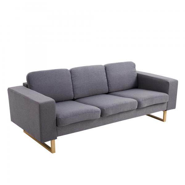Polstersofa 3-Sitzer Stoffsofa dunkelgrau 200 x 82 x 78 - Palo24
