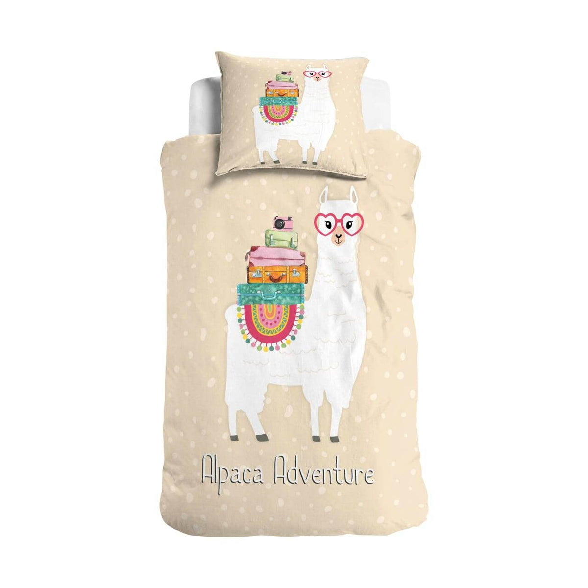 Bettbezug Alpaca Adventure Sand 135 x 200 cm - Palo24
