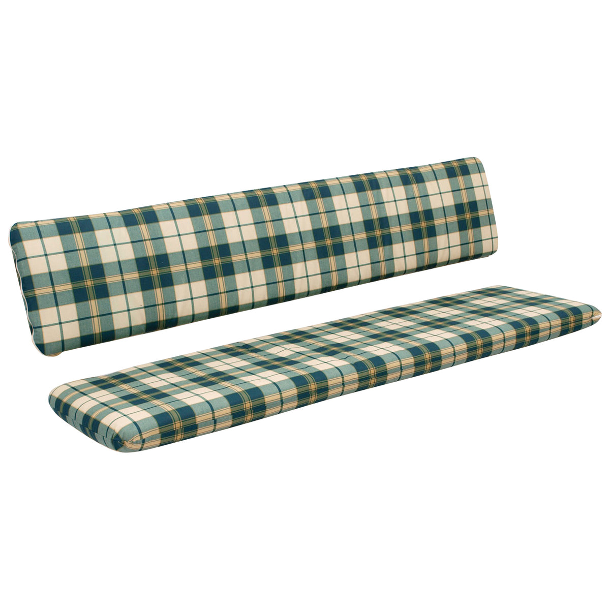 Auflagenset BOSTON für Bank 3-sitzer 150cm, grün/beige kariert, 2-teilig