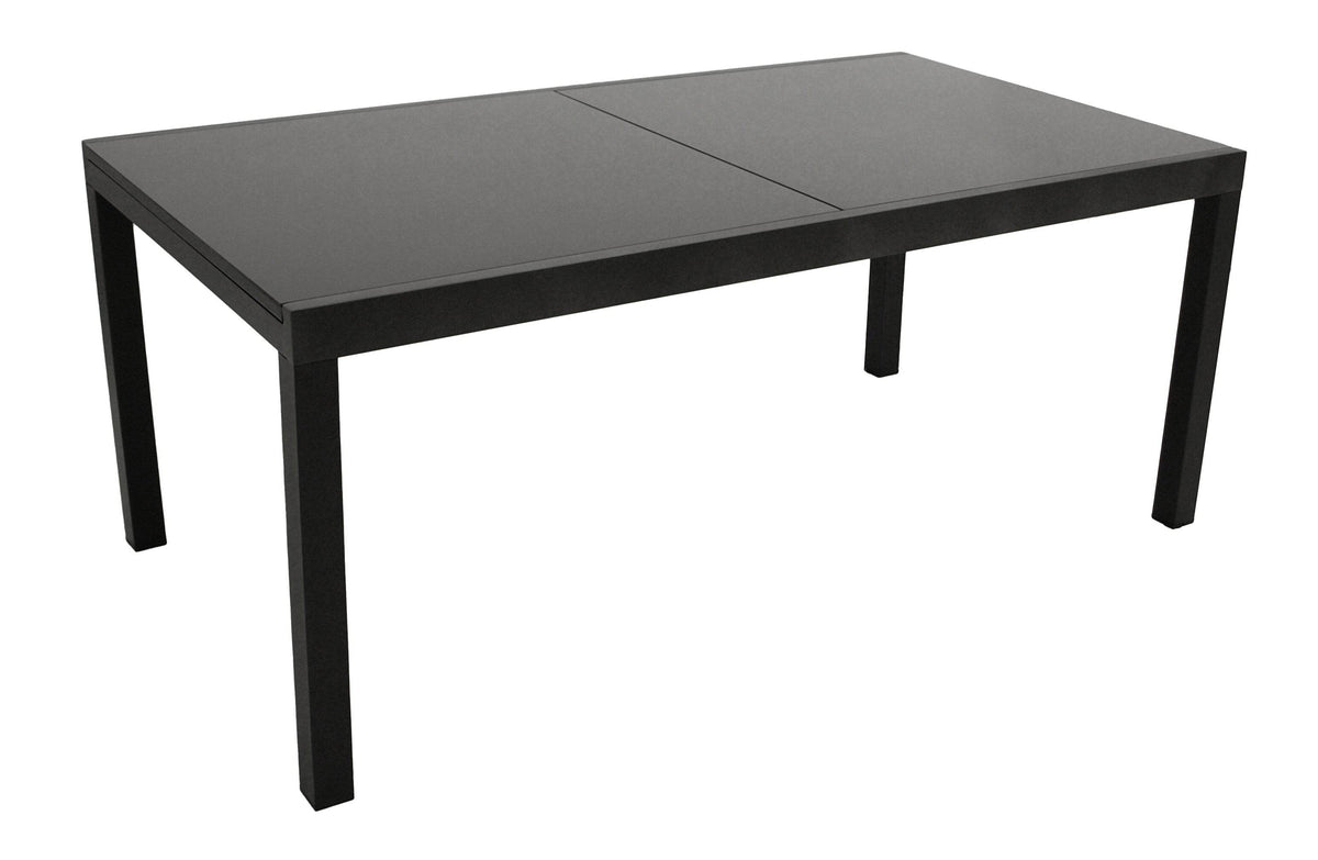Gartentisch Ausziehtisch ELBA 180/240x100cm Alu Glas Schwarz - Palo24