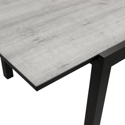 Ausziehtisch FARO 200/300x110cm, Aluminium anthrazit + Glas in Keramikoptik hellgrau