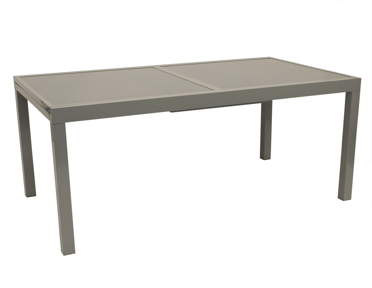 Table extensible PISA 140/200x90cm, aluminium + verre