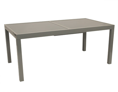 Table extensible PISA 140/200x90cm, aluminium + verre