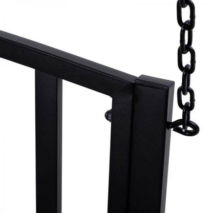 Hängebank 2-Sitzer Gartenschaukel Schaukelbank Schwebebank mit Ketten Metall Schwarz - Palo24