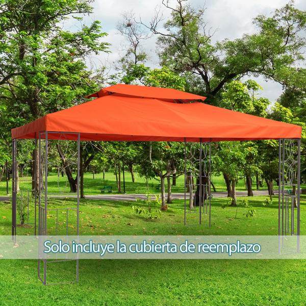 Ersatzdach Pavillondach für Metallpavillon Polyester 3x4m Rostrot - Palo24