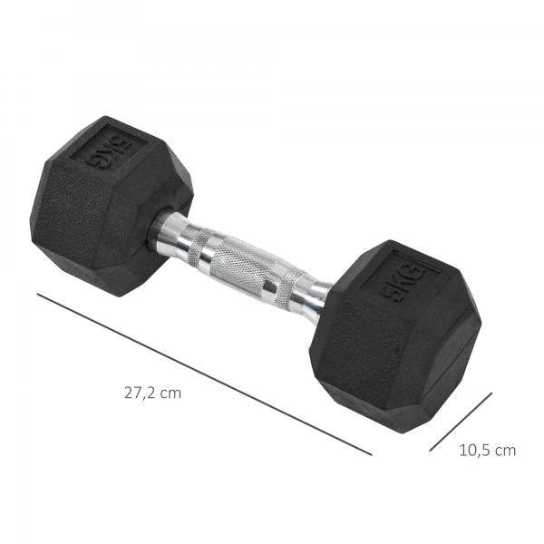 2er-Set Gummi-Hantel Fitness Hantel Kurzhantel Metall Gummi schwarz 5 KG - Palo24