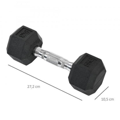 2er-Set Gummi-Hantel Fitness Hantel Kurzhantel Metall Gummi schwarz 5 KG - Palo24