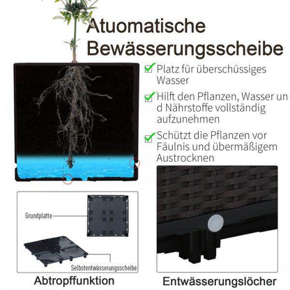 Hochbeet, 4-teiliger Pflanzkasten mit Abflusslöchern, Blumenkasten - Palo24