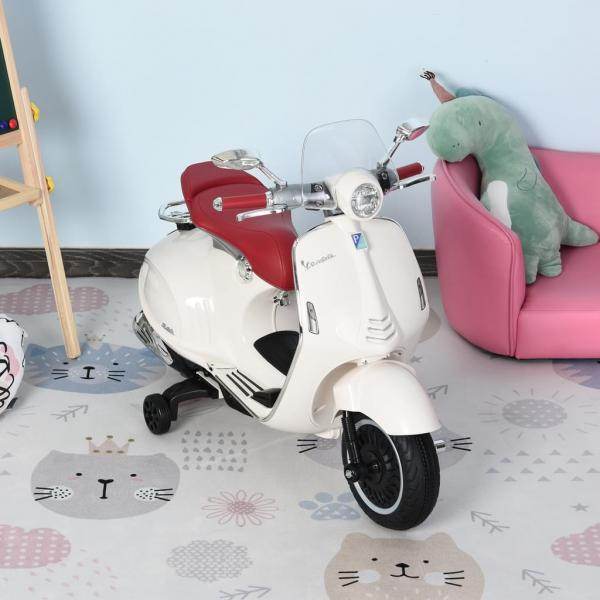Elektrofahrzeug Kindermotorrad mit MP3-Musik Beleuchtung 3-6 Jahre PP Weiss - Palo24