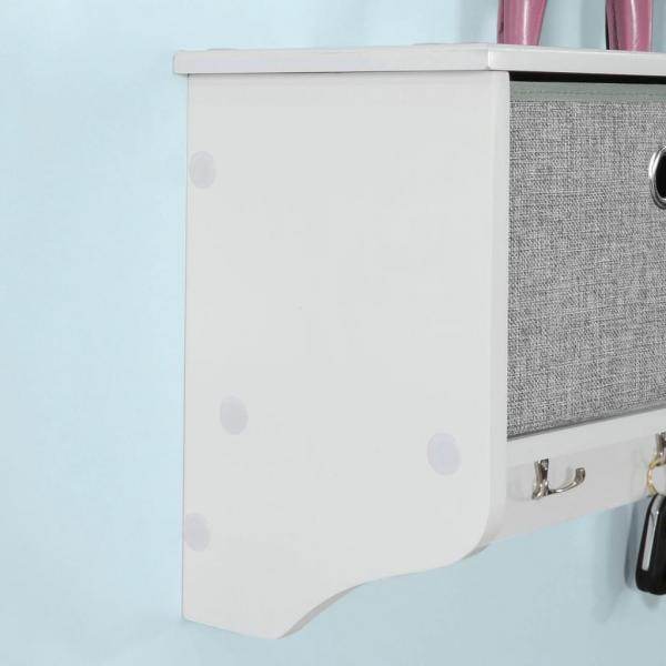 Wandgarderobe Kleiderhaken Flurgarderobe Weiss-Hellgrau - Palo24