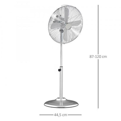 Standventilator Lüfter Höhenverstellbar 3 Geschwindigkeitsstufen Stahl Silber - Palo24