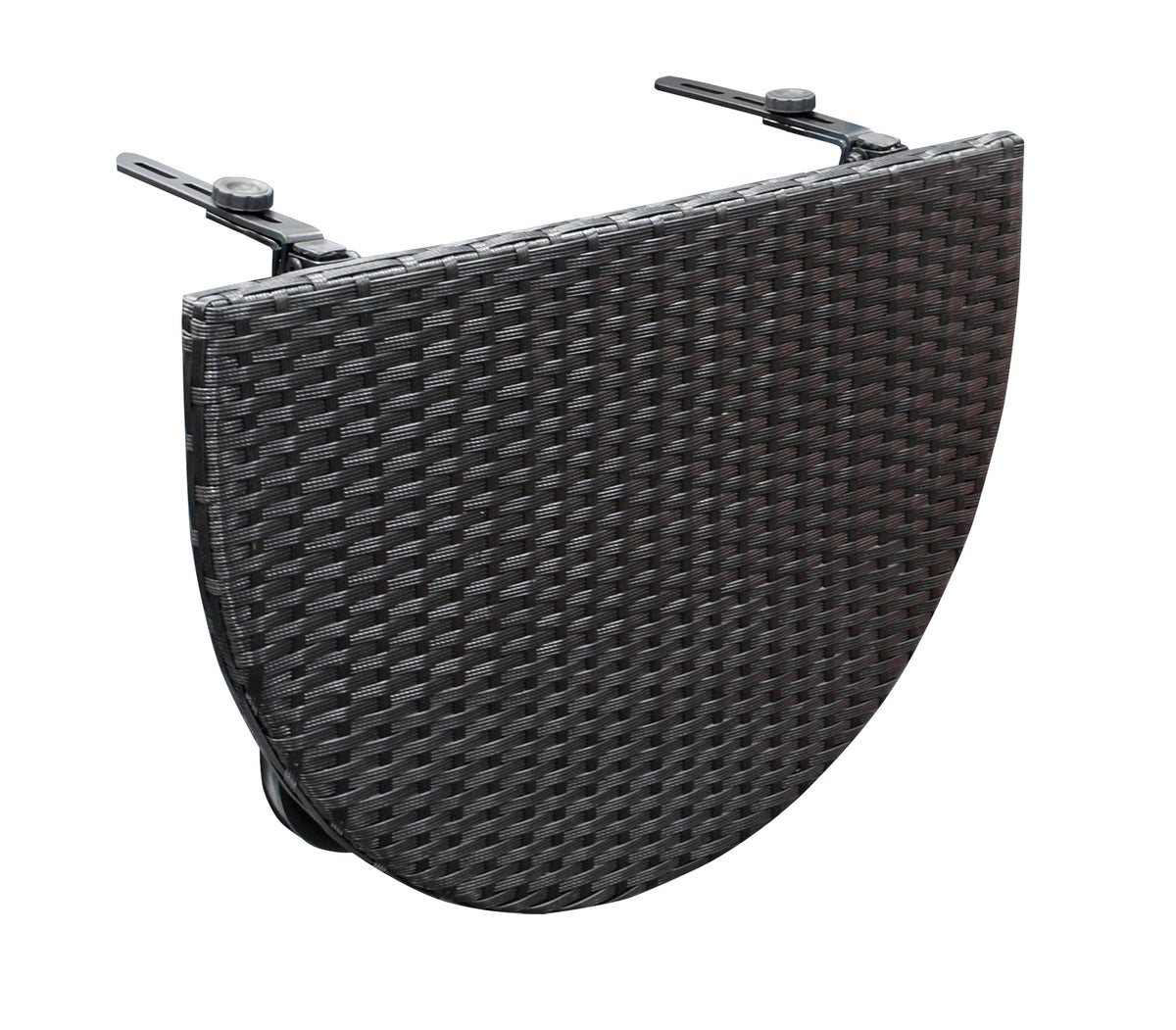 Balkonhängetisch 60x40cm, Stahl + Polyrattan schwarz