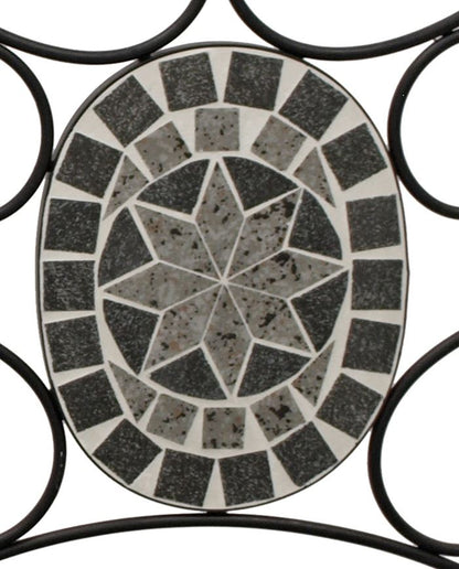 Bank SIENA 2-sitzer Eisen schwarz mit grauen Mosaikeinlagen und Polster