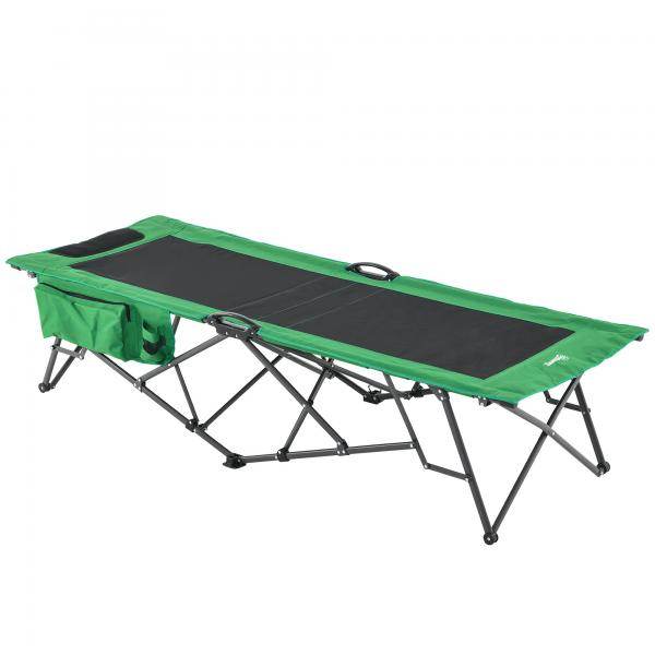 Campingbett Breite klappbar Einzelperson grün schwarz - Palo24