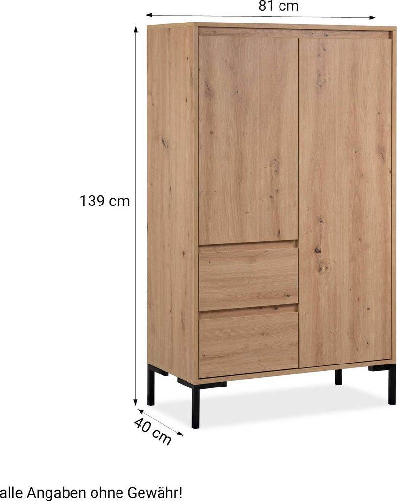 Kommode Sideboard Highboard Eiche Industrial Style - Palo24