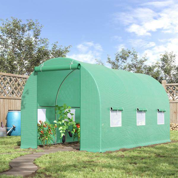 Foliengewächshaus Treibhaus Frühbeet 4,5 x 2 x 2 m | Grün - Palo24