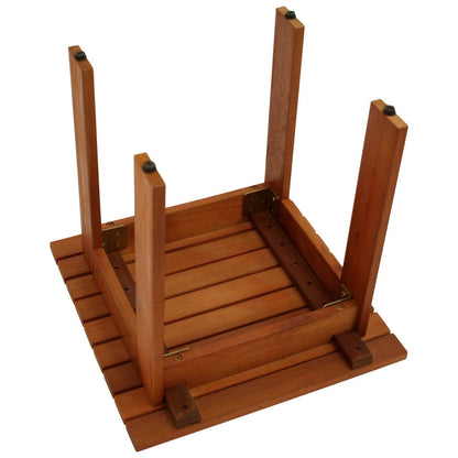 Gartentisch Beistelltisch RIJEKA 46x46cm Eukalyptus geölt Braun - Palo24