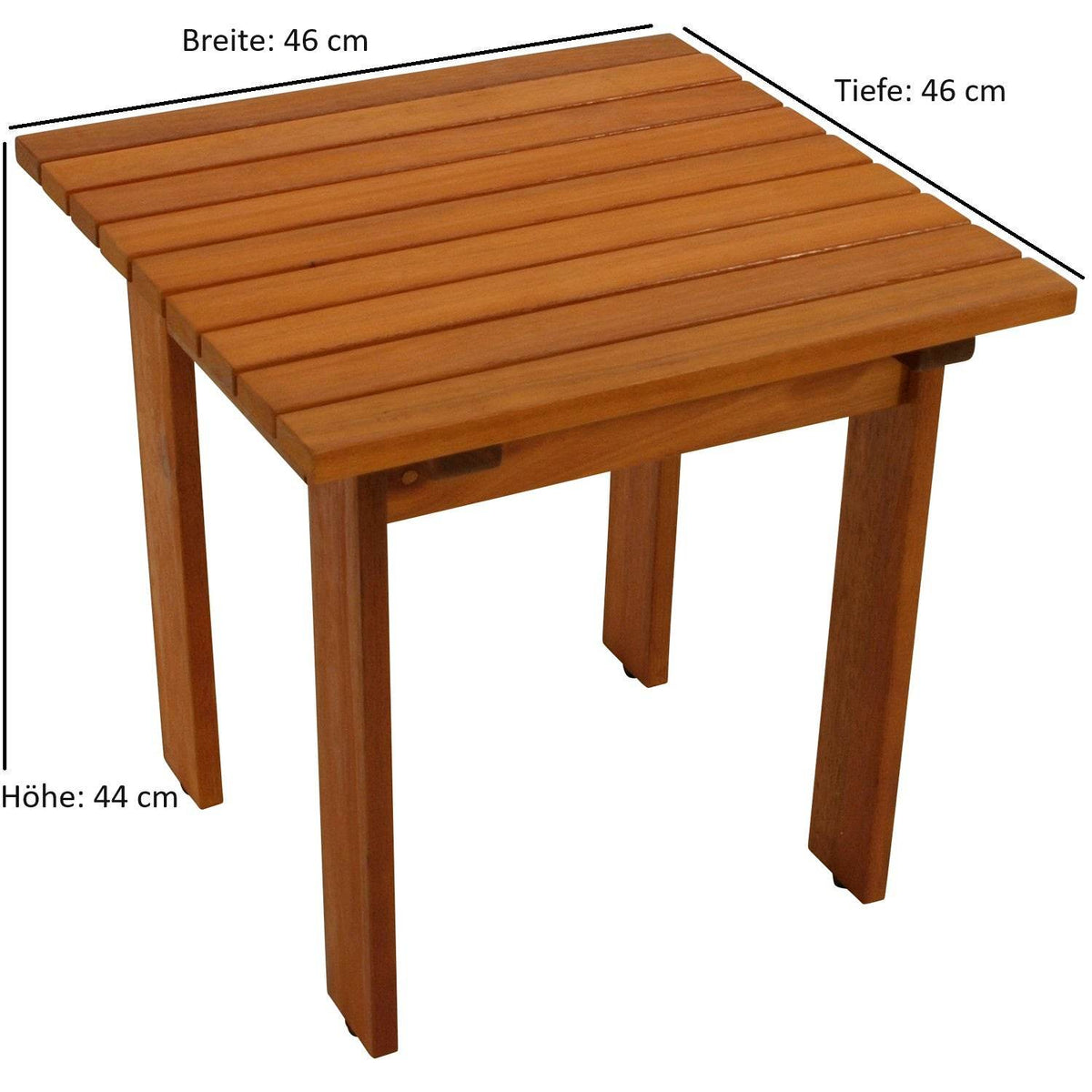 Gartentisch Beistelltisch RIJEKA 46x46cm Eukalyptus geölt Braun - Palo24