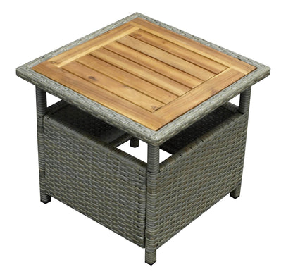 Beistelltisch Trento 45x45cm Rattan grau Holz - Palo24