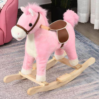 Kinder Schaukelpferd Baby Schaukeltier Pferd Spielzeug für 36-72 Monate Rosa - Palo24