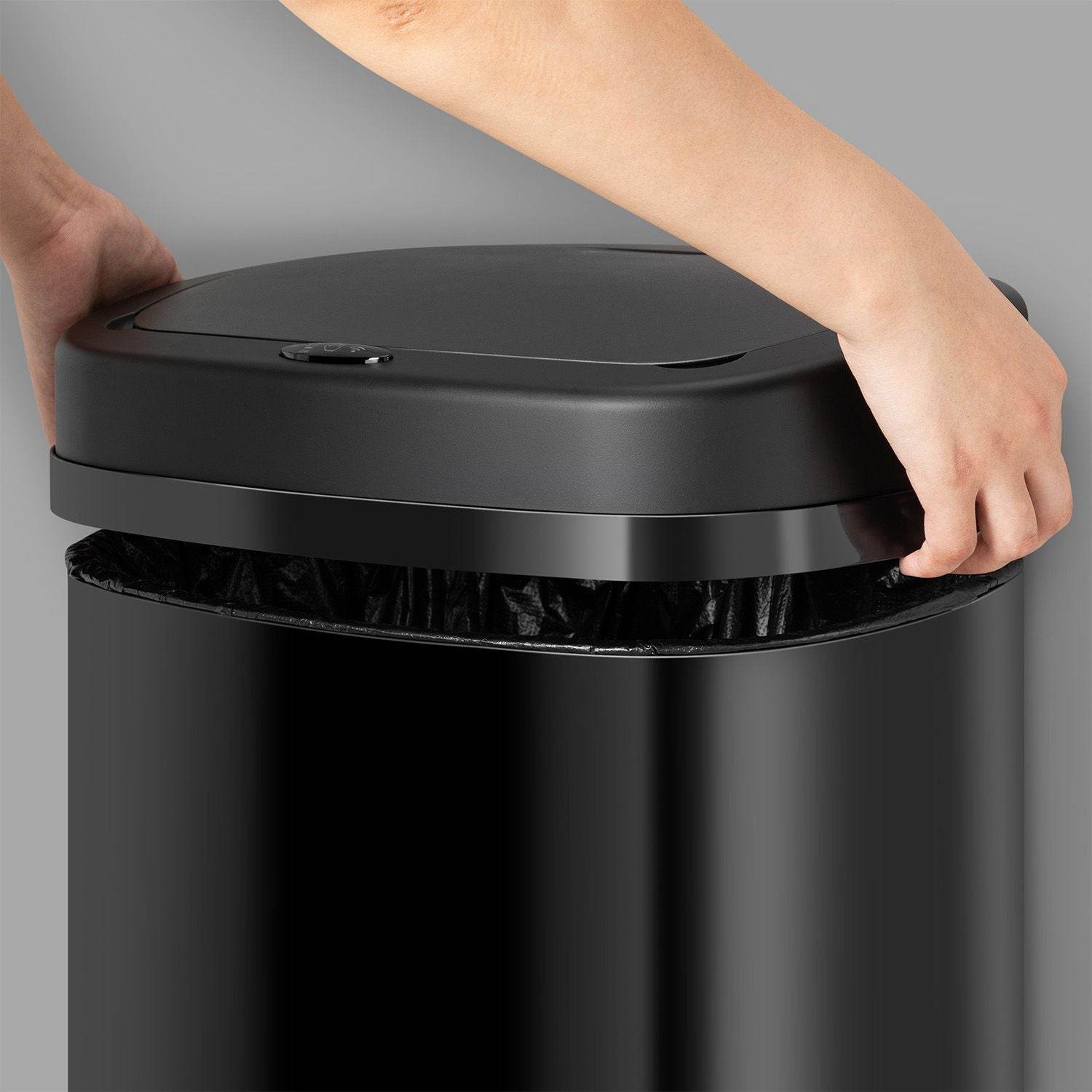 Automatischer Mülleimer mit Sensor - 50L Schwarz - Palo24