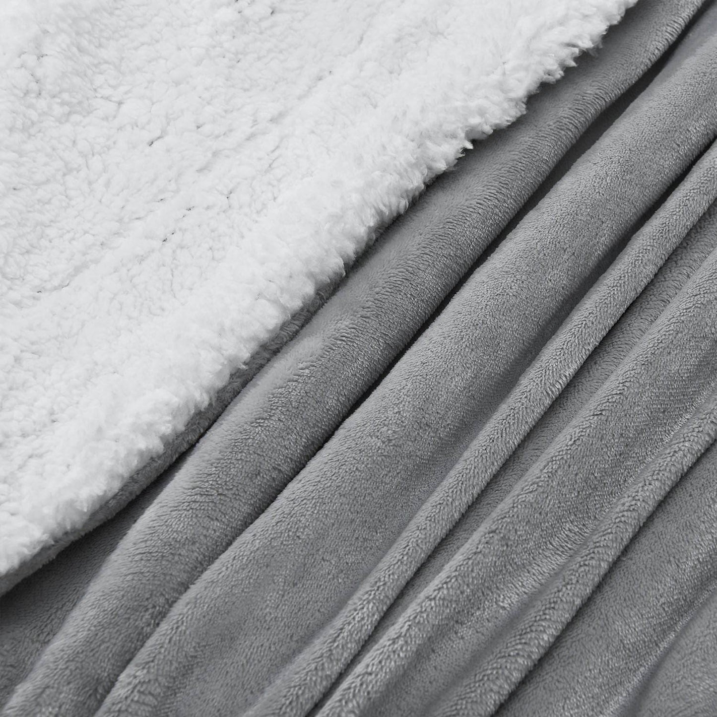 Fleecedecke 220x240 cm 2-Seitig Hellgrau - Palo24