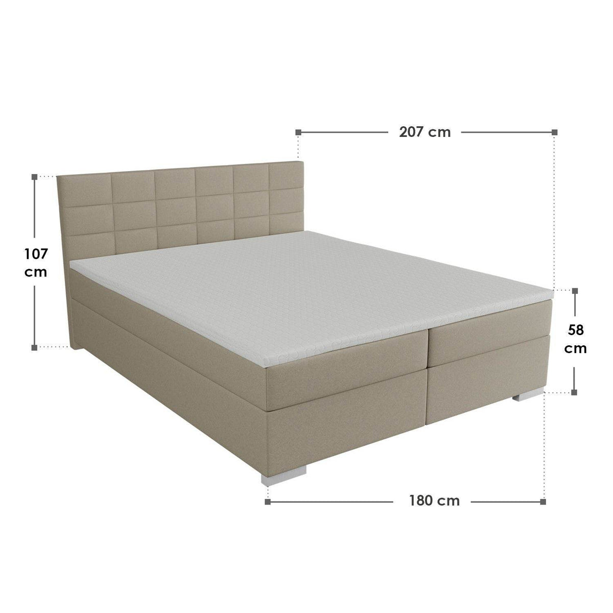 Boxspringbett Seattle 180x200 cm - Beige - Palo24