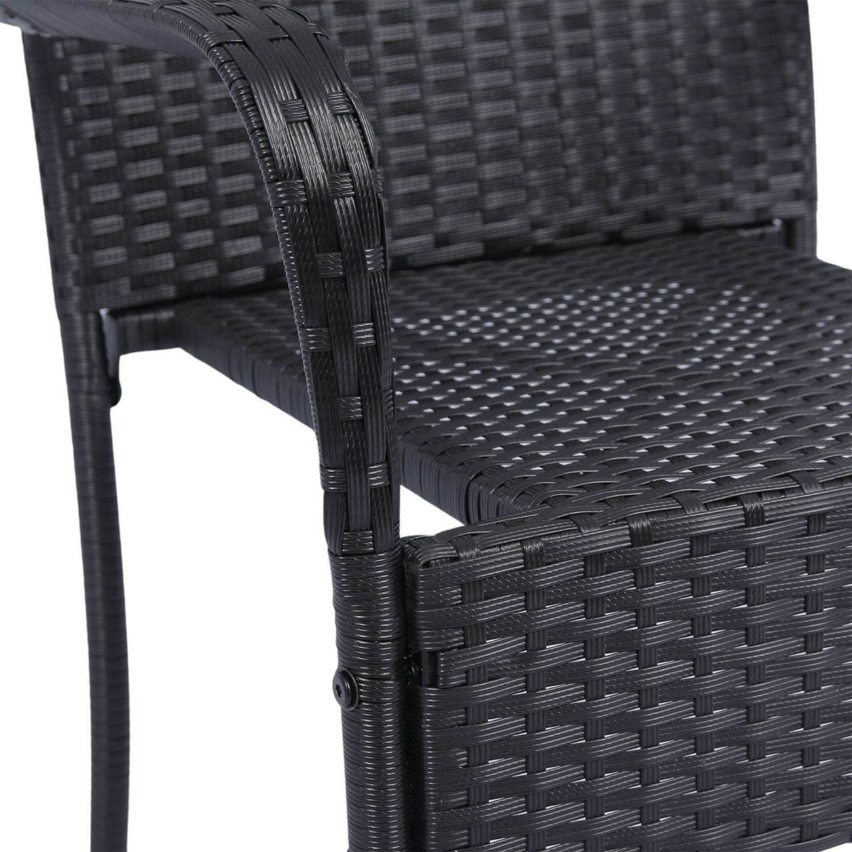 Polyrattan Gartenstühle Yoro 4er Set Schwarz - Palo24