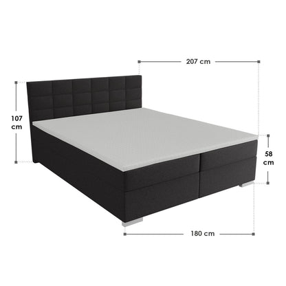 Boxspringbett Seattle 180x200 cm - Schwarz - Palo24