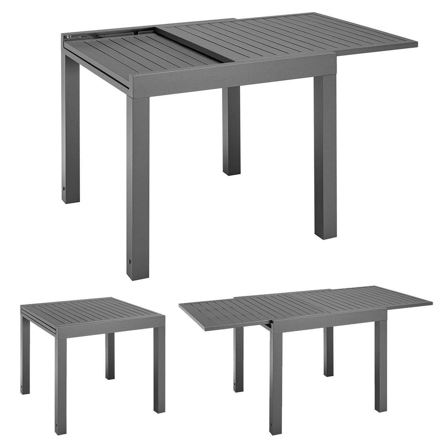 Alu Gartentisch Laki 80x80 cm ausziehbar - Anthrazit - Palo24
