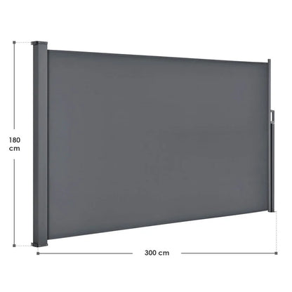 Auvent latéral Dubai 300 x 180 cm gris foncé