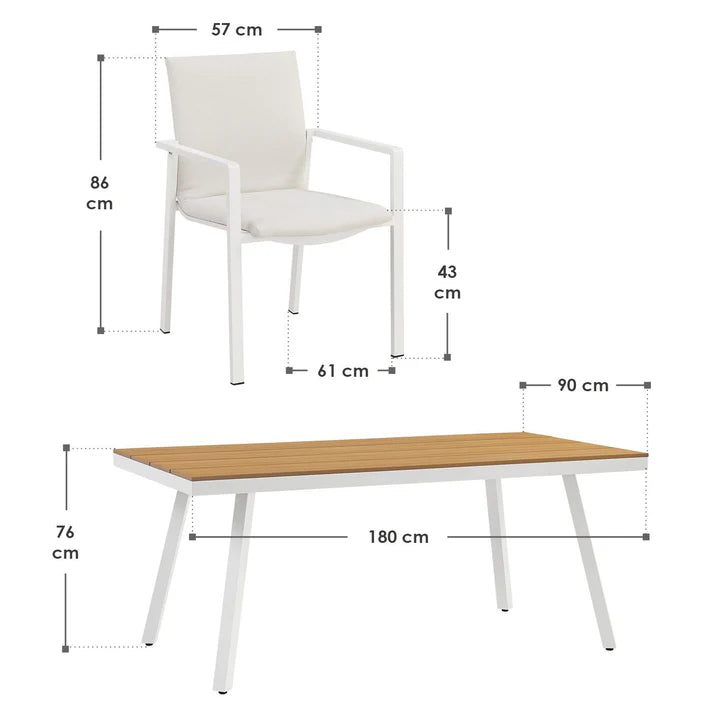 Premium Gartenlounge Set Maui Tisch mit 6 Stühlen - Palo24