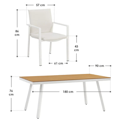Premium Gartenlounge Set Maui Tisch mit 6 Stühlen - Palo24