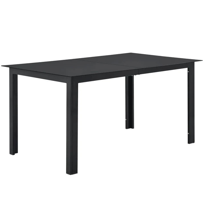 Salon de jardin en aluminium Milano 7 pièces avec table et 6 chaises gris foncé