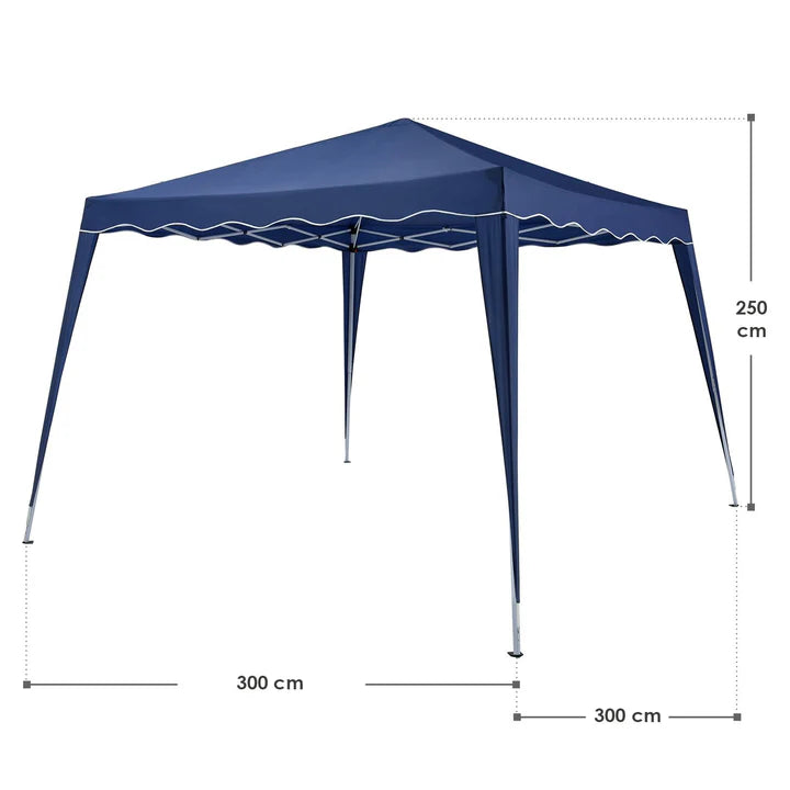 Tonnelle pliante Vivara 3x3 m en bleu avec sac de transport