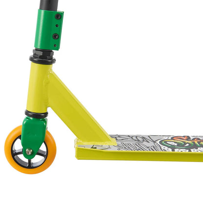 Stunt Scooter Street Life in Schwarz Gelb Trick Roller mit 360° Lenkung