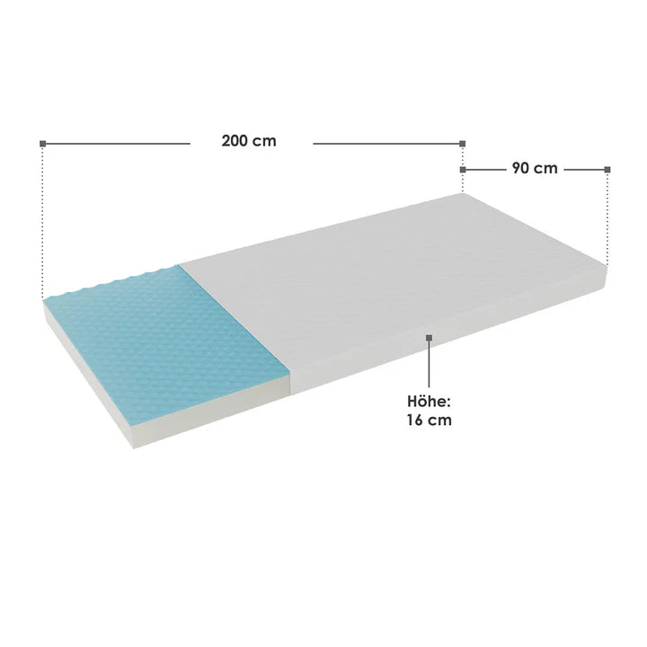 materasso in schiuma fredda 90 x 200 cm