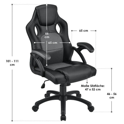 Chaise de bureau Racing Montréal (Gris)