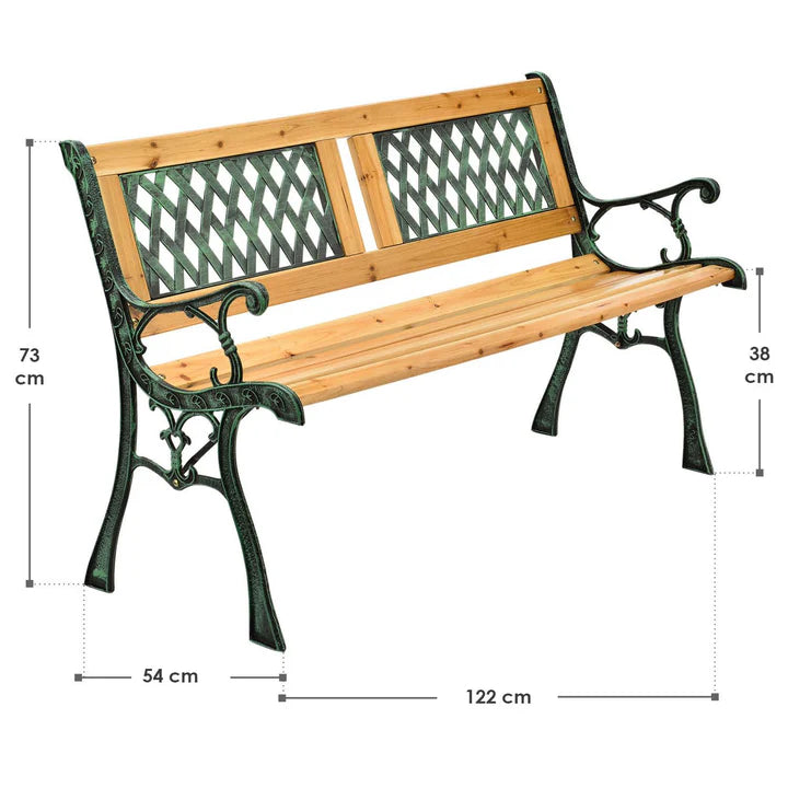 Banc de jardin 2 places Sanremo en bois peint et fonte