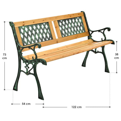 Banc de jardin 2 places Sanremo en bois peint et fonte