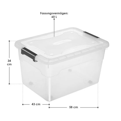 Scatola portaoggetti 30 L con coperchio set da 6