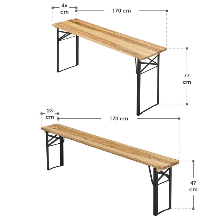 Set tenda da birra tavolo da birra Bichl pieghevole in 3 parti