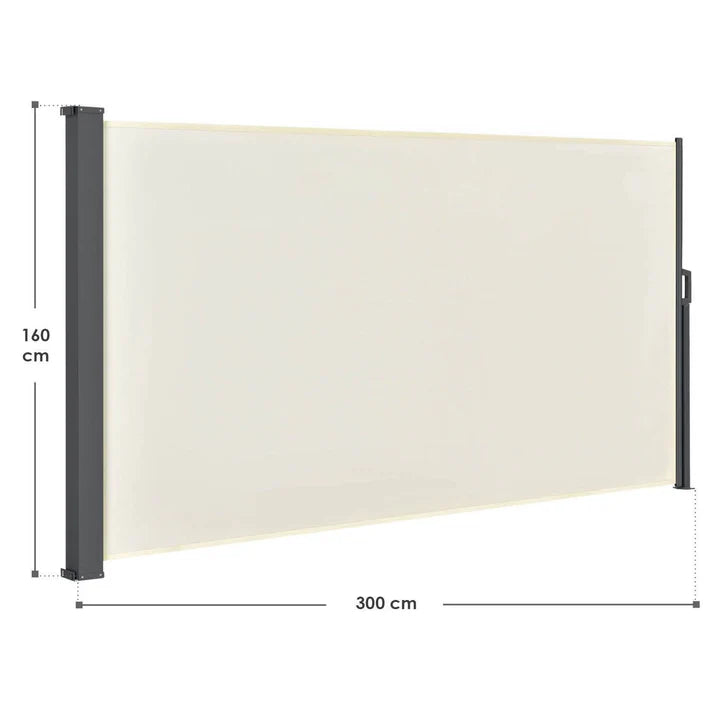 Auvent latéral Dubai 300 x 160 cm auvent beige en polyester avec revêtement PU