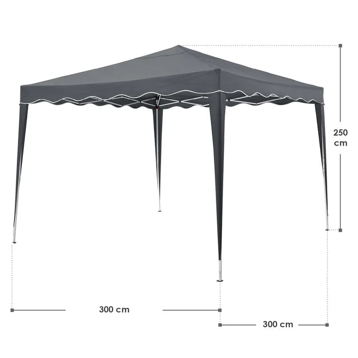 Faltpavillon Vivara 3x3 m in Grau mit Tragetasche