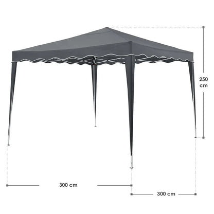 Faltpavillon Vivara 3x3 m in Grau mit Tragetasche