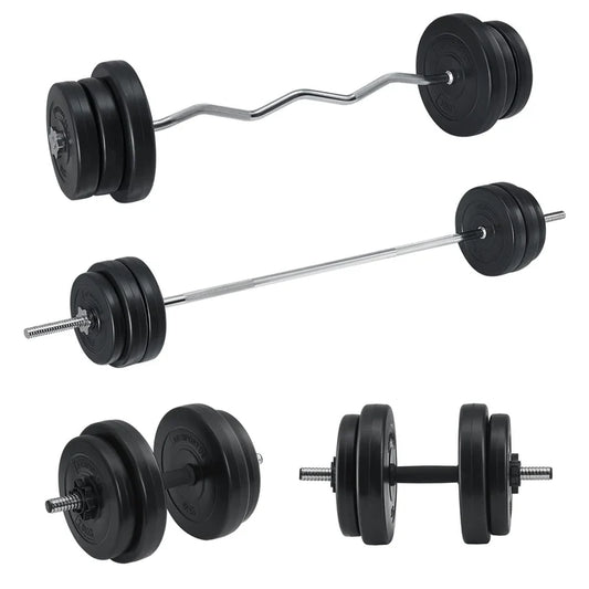 3in1 Hantelset 60kg Kurz-, Lang- und Curlhantel
