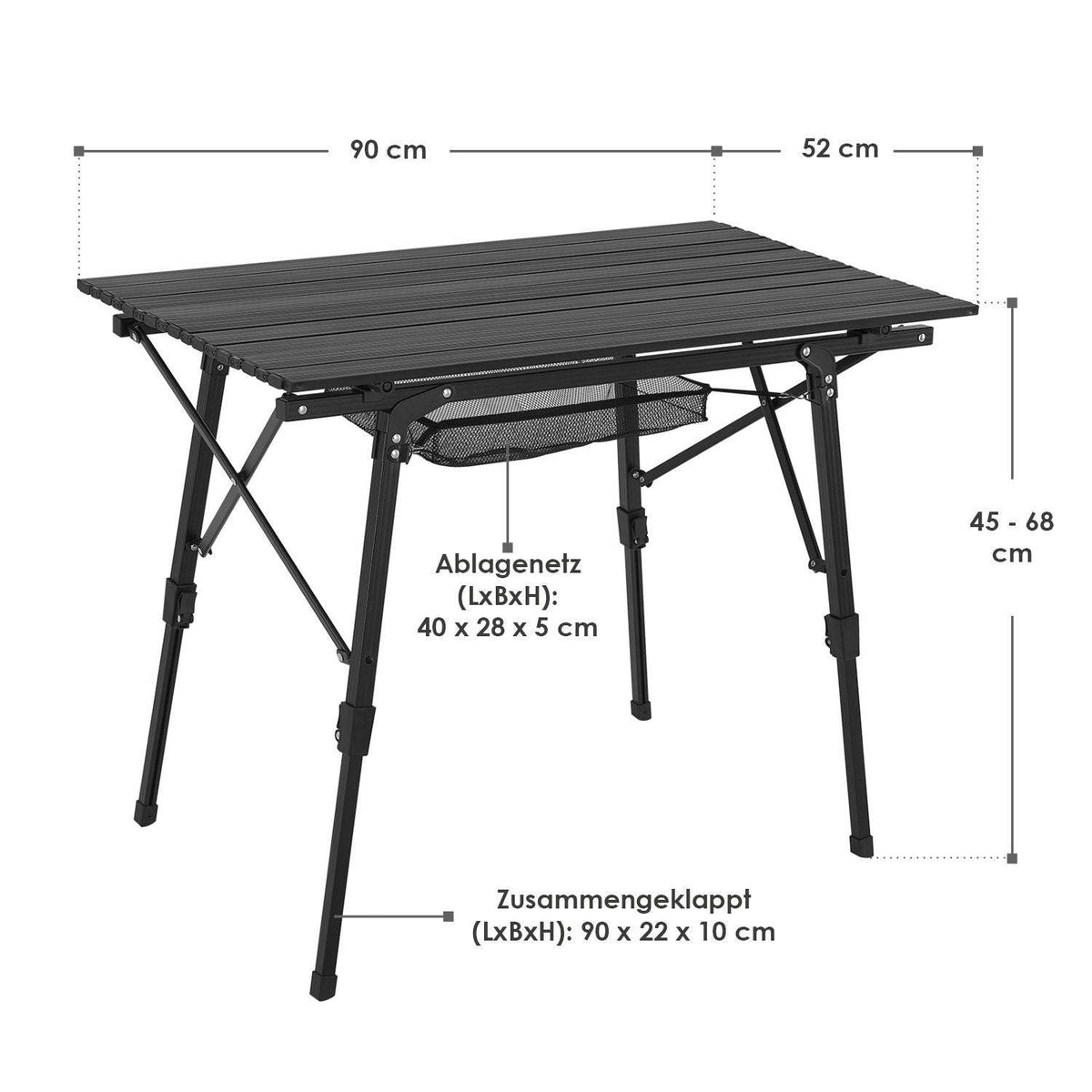 Campingtisch Picco faltbar - Schwarz - Palo24