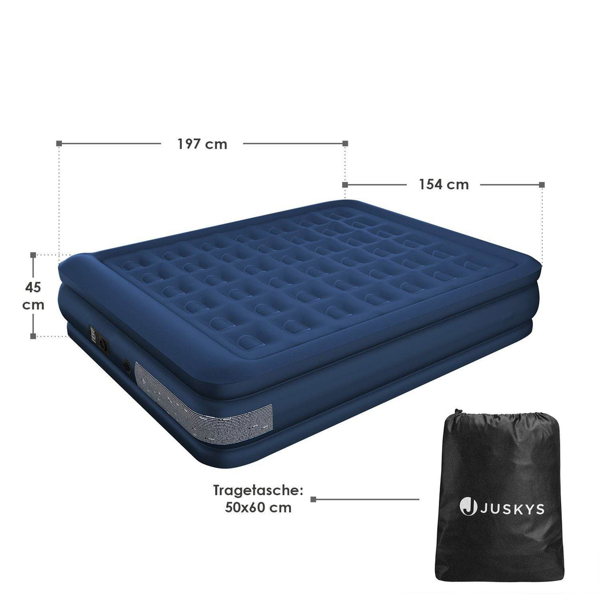 Luftbett Sapri M mit integrierter Pumpe - Blau - Palo24