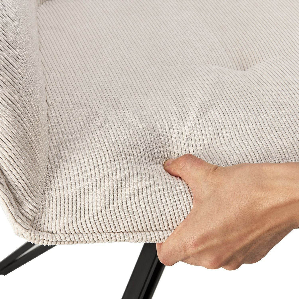 Esszimmerstuhl Drehstuhl Clyde mit Armlehne Cord Beige - Palo24