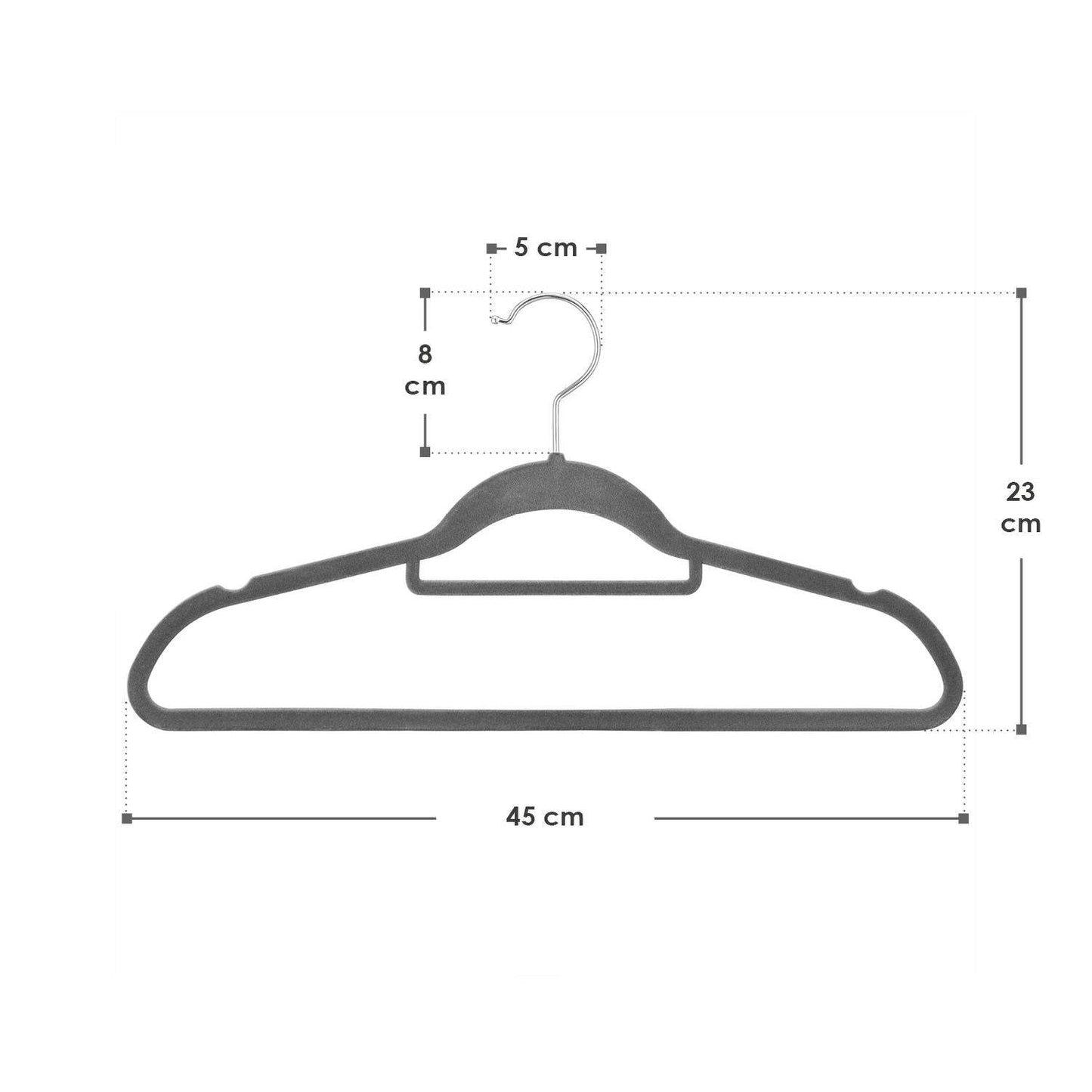 Kleiderbügel Samt 50er Set Grau - Palo24